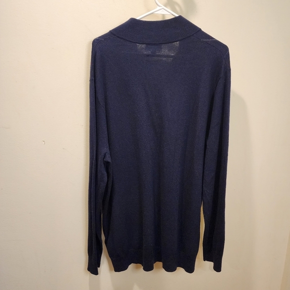 Brooks Brothers Vintage Men's Navy Blue Wool Blend quarter zip sweater size XXL - Picture 2 of 13